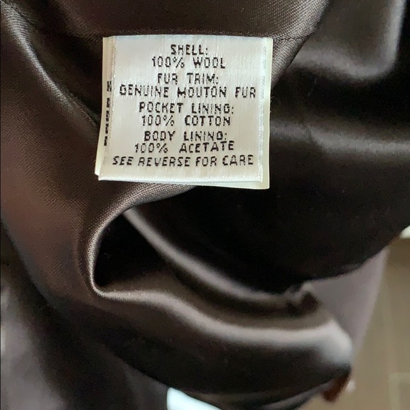 Larry Levine Chocolate Brown Fur Collar Wool 3 Button Coat - Picture 8 of 8